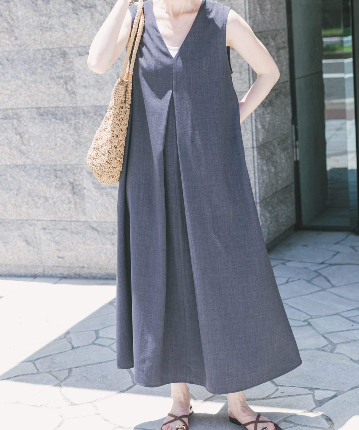 【アイテムズアーバンリサーチ/ITEMS URBAN RESEARCH】のリネンライクテントラインワンピース インテリア・キッズ・メンズ・レディースファッション・服の通販 founy(ファニー) 　ファッション　Fashion　レディースファッション　Fashion for Women　ワンピース　Dresses　2025年　2025　2025春夏・S/S　Spring/Summer 2025 SS25　夏　Summer　S/S・春夏　SS, Spring/Summer, Warm Season　CHA|ID: prp329100004792131 ipo3291000000034978671