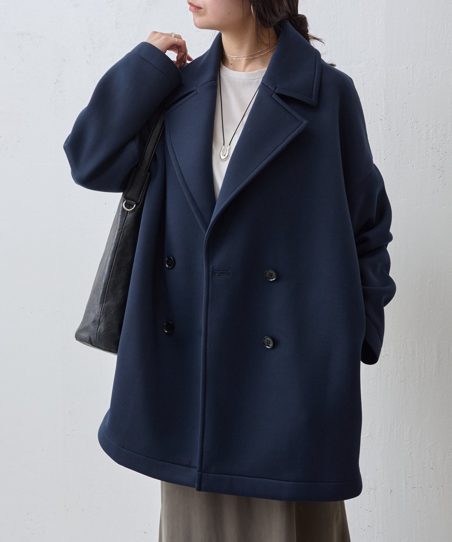 【ビアズリー/BEARDSLEY】のダンボールPコート インテリア・キッズ・メンズ・レディースファッション・服の通販 founy(ファニー) ファッション Fashion レディースファッション Fashion for Women アウター Coat / Outerwear Collection コート・ロングコート・ピーコート Long Coats, Peacoats & More Pコート Pea Coats カットソー Cut and Sewn Top クラシック Classic, Timeless Style シンプル Simple, Minimal ダブル Double, Double-Breasted フロント Front, Front Design ボンディング Bonding, Bonded Fabric ポケット Pocket, Pocket Detail 再入荷 Restock / Back in Stock エレガント 上品 Elegant ネイビー|ID: prp329100004792143 ipo3291000000034770952