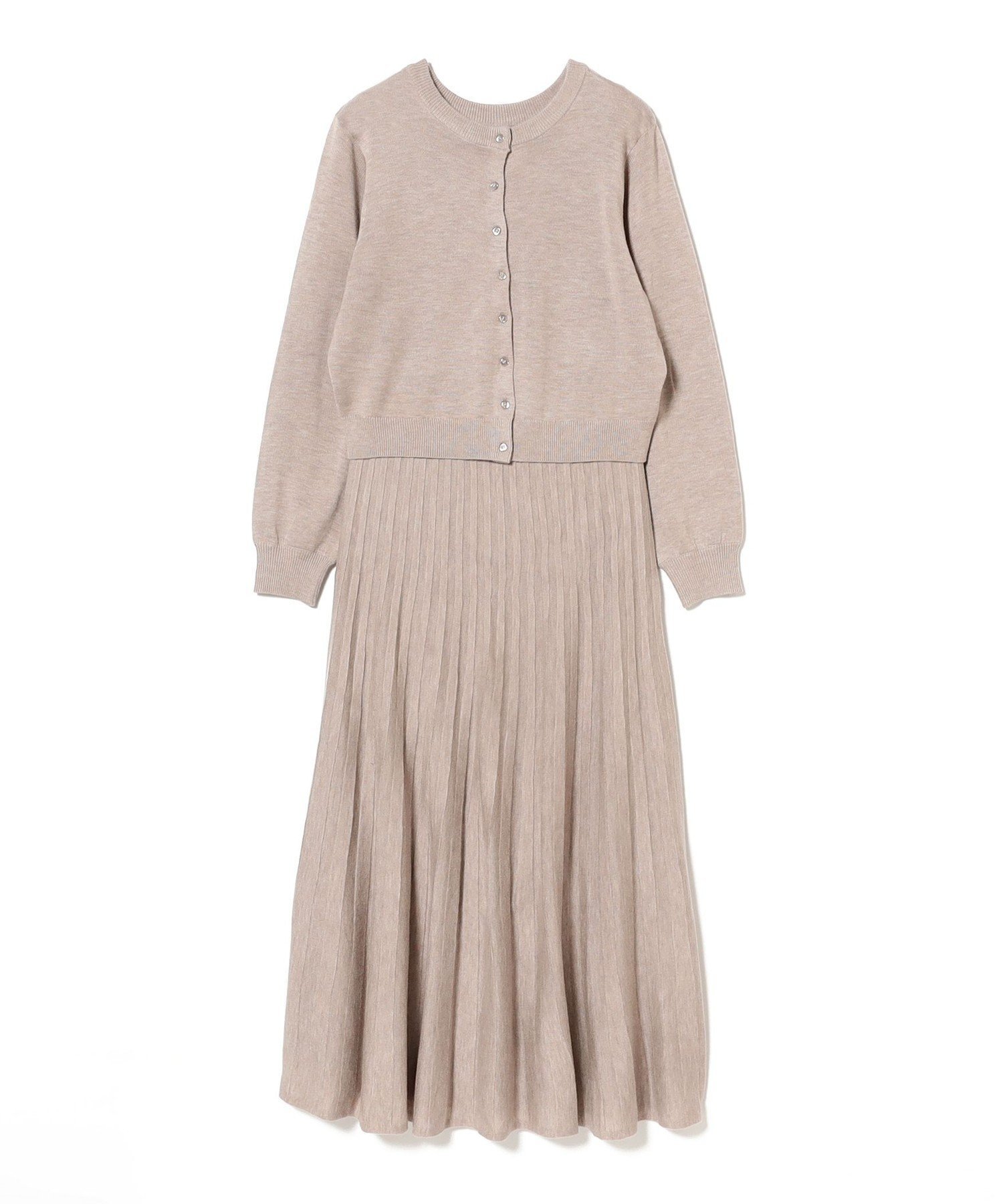 【ビームス ウイメン/BEAMS】のニット カーディガン * スカート セット インテリア・キッズ・メンズ・レディースファッション・服の通販 founy(ファニー) ファッション Fashion レディースファッション Fashion for Women スカート Skirts カーディガン Cardigan, Knitwear プリーツ Pleats, Pleated ロング Long, Long-Length 再入荷 Restock / Back in Stock おすすめ Recommended / Our Picks エレガント 上品 Elegant BEIGE|ID: prp329100004792148 ipo3291000000034770983
