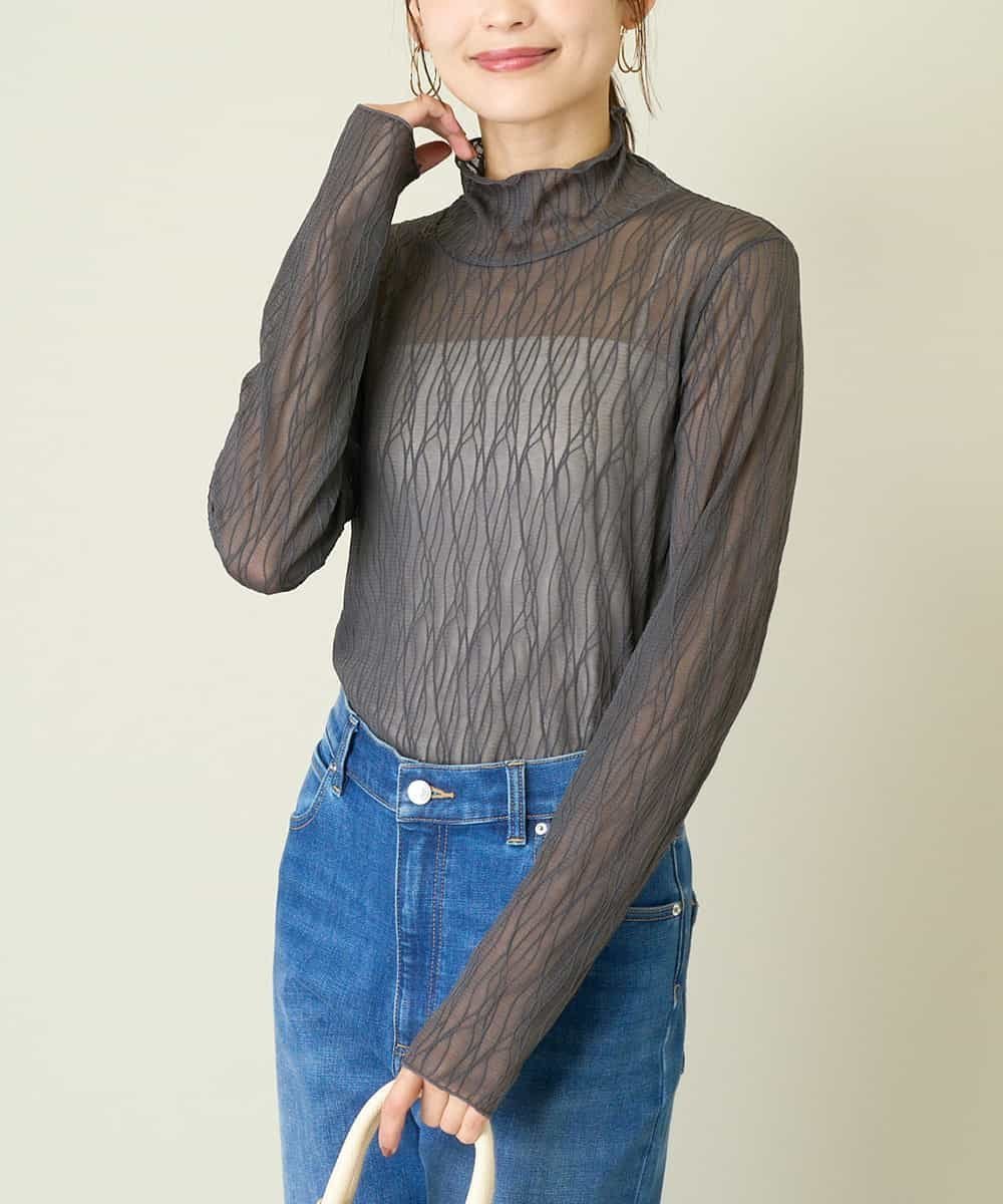 【アー ヴェー ヴェー/a.v.v】のシアーウェーブハイネックトップス インテリア・キッズ・メンズ・レディースファッション・服の通販 founy(ファニー) ファッション Fashion レディースファッション Fashion for Women トップス・カットソー Cut & Sew Tops インナー Innerwear ウェーブ Wavy Pattern カーディガン Cardigan, Knitwear シアー Sheer, See-Through フィット Fit, Slim Fit ベーシック Basic, Essential 再入荷 Restock / Back in Stock エレガント 上品 Elegant ダークグレー|ID: prp329100004792166 ipo3291000000034771066