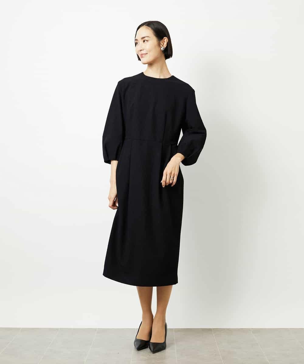 【ミッシェルクラン/MICHEL KLEIN】のオケージョン/セレモニー スリーブコンシャスワンピース インテリア・キッズ・メンズ・レディースファッション・服の通販 founy(ファニー) 　ファッション　Fashion　レディースファッション　Fashion for Women　ワンピース　Dresses　アクセサリー　Fashion Accessories　オケージョン　Occasion Wear　春　Spring　洗える　Machine Washable　秋　Autumn　カットソー　Cut and Sewn Top　シンプル　Simple, Minimal　スタイリッシュ　Stylish, Fashionable　ストレッチ　Stretch, Stretchy Fabric　ダウン　Down, Puffer　ツイード　Twill, Twill Weave　トレンド　Trend, Trending Now　バランス　Balance, Style Balance　パール　Pearl, Pearl Accent　フォルム　Silhouette, Form　ベーシック　Basic, Essential　ポケット　Pocket, Pocket Detail　モダン　Modern, Contemporary　冬　Winter / This Winter　再入荷　Restock / Back in Stock　夏　Summer　エレガント 上品　Elegant　セレモニー　Ceremony　結婚式　Wedding　ブラック|ID: prp329100004792179 ipo3291000000035162401