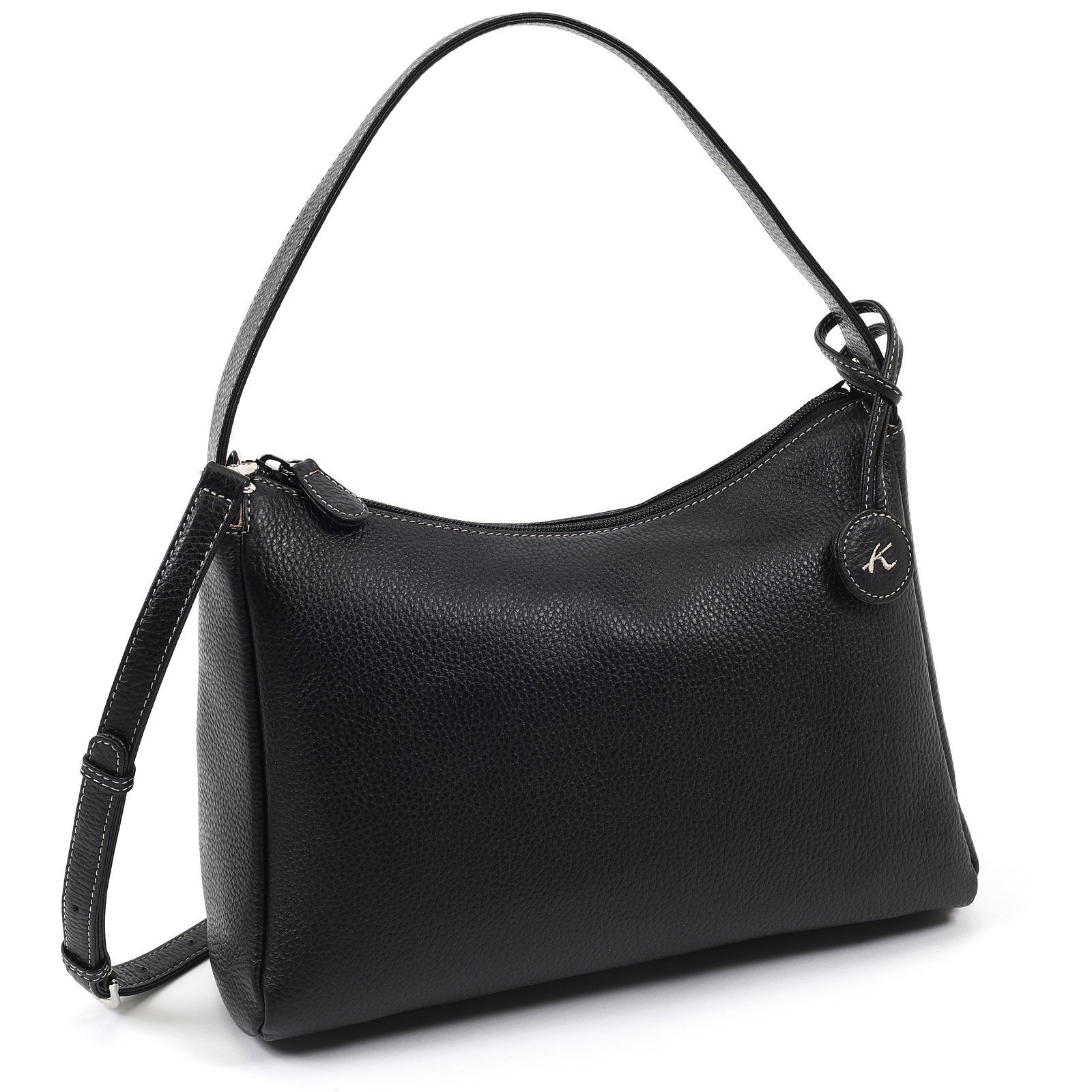 【キタムラ/Kitamura】の2wayセミショルダーバッグ Y-1377 インテリア・キッズ・メンズ・レディースファッション・服の通販 founy(ファニー) 　ファッション　Fashion　レディースファッション　Fashion for Women　ショルダー　Shoulder, Shoulder Strap　ハンカチ　Handkerchief, Hanky　ポケット　Pocket, Pocket Detail　マグネット　Magnet, Magnetic Closure　ワンポイント　One Point, Statement Accent　ブラック15521|ID: prp329100004792204 ipo3291000000034995905