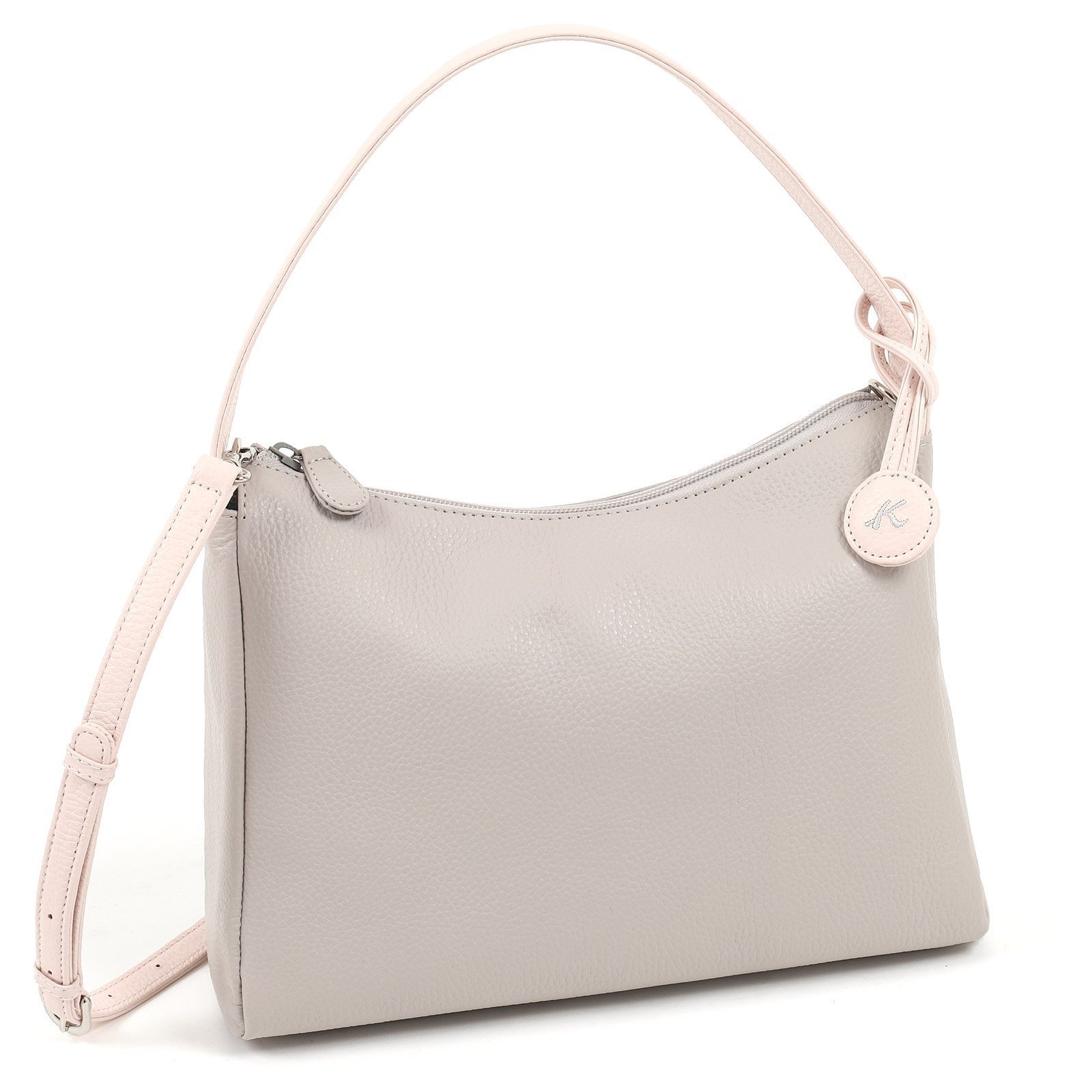 【キタムラ/Kitamura】の2wayセミショルダーバッグ Y-1377 インテリア・キッズ・メンズ・レディースファッション・服の通販 founy(ファニー) 　ファッション　Fashion　レディースファッション　Fashion for Women　ショルダー　Shoulder, Shoulder Strap　ハンカチ　Handkerchief, Hanky　ポケット　Pocket, Pocket Detail　マグネット　Magnet, Magnetic Closure　ワンポイント　One Point, Statement Accent　ライトグレー/ピンク82721|ID: prp329100004792204 ipo3291000000034995908