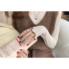 【ココモモ/COCOMOMO】のストレッチカットソー フリルネックロンT ハイネック 配色 バイカラー 長袖 ベージュ・ダークブラウン|ID: prp329100004792226 ipo3291000000034771396