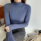 【ココモモ/COCOMOMO】のストレッチカットソー フリルネックロンT ハイネック 配色 バイカラー 長袖 ブルー|ID: prp329100004792226 ipo3291000000034771399