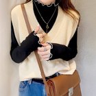 【ココモモ/COCOMOMO】のストレッチカットソー フリルネックロンT ハイネック 配色 バイカラー 長袖 ブラック・ホワイト|ID: prp329100004792226 ipo3291000000034771401