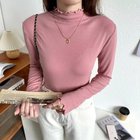 【ココモモ/COCOMOMO】のストレッチカットソー フリルネックロンT ハイネック 配色 バイカラー 長袖 あずき色|ID: prp329100004792226 ipo3291000000034771411