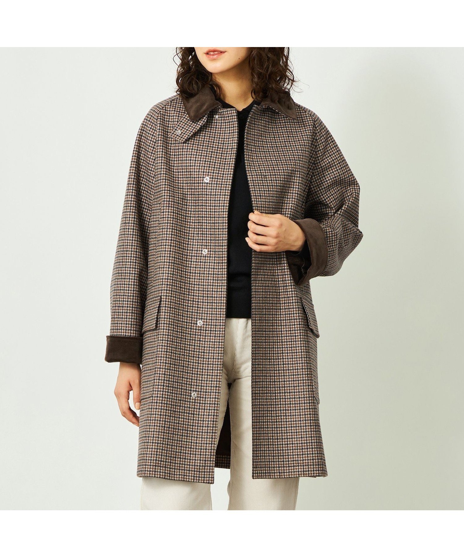 【マッキントッシュ フィロソフィー/MACKINTOSH PHILOSOPHY】のGREY LABEL 【SOMERFORD(サマーフォード)】ライトメルトンチェック製 インテリア・キッズ・メンズ・レディースファッション・服の通販 founy(ファニー) 　ファッション　Fashion　レディースファッション　Fashion for Women　秋　Autumn　クラシック　Classic, Timeless Style　コレクション　Collection, Seasonal Line　コーデュロイ　Corduroy, Cord Fabric　サマー　Summer, Summer Style　シルバー　Silver, Metallic Silver　スリット　Slit, Slit Detail　スリーブ　Sleeve, Long Sleeve / Short Sleeve　チェック　Check, Plaid, Tartan　バランス　Balance, Style Balance　ポケット　Pocket, Pocket Detail　メルトン　Melton, Heavy Wool　冬　Winter / This Winter　おすすめ　Recommended / Our Picks　ブラウン|ID: prp329100004792241 ipo3291000000034771483