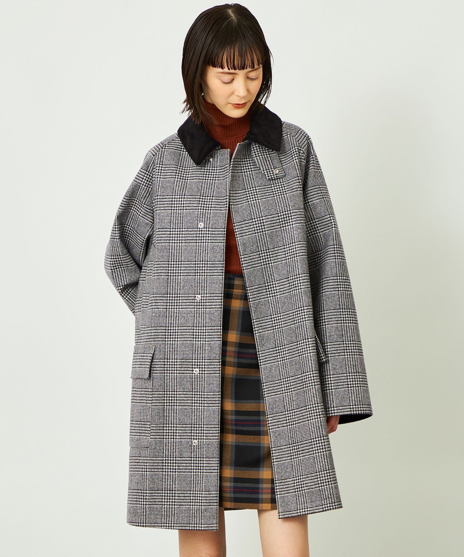 【マッキントッシュ フィロソフィー/MACKINTOSH PHILOSOPHY】のGREY LABEL 【SOMERFORD(サマーフォード)】ライトメルトンチェック製 インテリア・キッズ・メンズ・レディースファッション・服の通販 founy(ファニー) 　ファッション　Fashion　レディースファッション　Fashion for Women　秋　Autumn　クラシック　Classic, Timeless Style　コレクション　Collection, Seasonal Line　コーデュロイ　Corduroy, Cord Fabric　サマー　Summer, Summer Style　シルバー　Silver, Metallic Silver　スリット　Slit, Slit Detail　スリーブ　Sleeve, Long Sleeve / Short Sleeve　チェック　Check, Plaid, Tartan　バランス　Balance, Style Balance　ポケット　Pocket, Pocket Detail　メルトン　Melton, Heavy Wool　冬　Winter / This Winter　おすすめ　Recommended / Our Picks　チャコールグレー|ID: prp329100004792241 ipo3291000000034771485