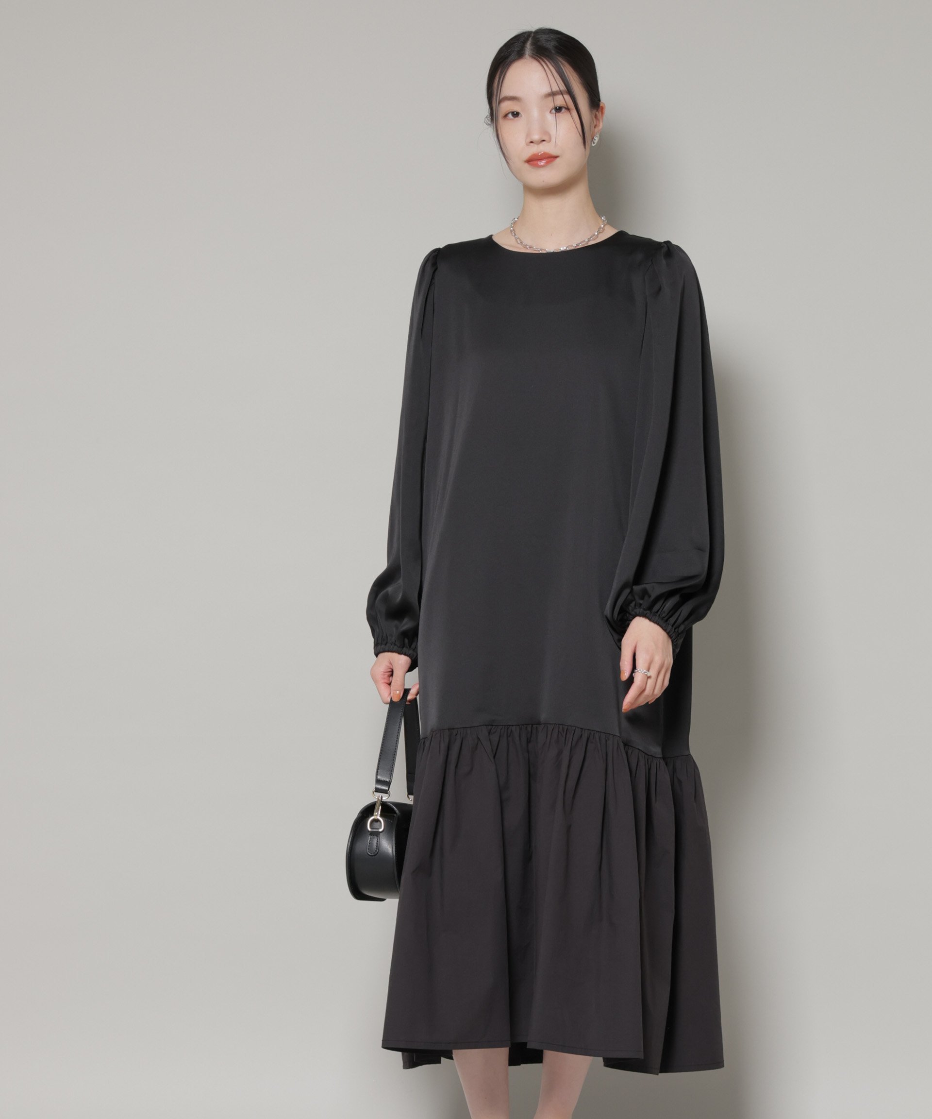 【ナノ ユニバース/nano universe】の異素材切り替えギャザーサテンワンピース 人気、トレンドファッション・服の通販 founy(ファニー) 　ファッション　Fashion　レディースファッション　Fashion for Women　ワンピース　Dresses　アクセサリー　Fashion Accessories　ウォッシャブル　Machine Washable　ギャザー　Gathered, Ruffled　コンビ　Combo, Combination Style　サテン　Satin, Glossy Fabric　ジャケット　Jacket, Outerwear　ドッキング　Docking, Mixed Material　アウトレット　Outlet / Clearance　おすすめ　Recommended / Our Picks　エレガント 上品　Elegant　ビジネス 仕事 通勤　Business / Work / Commuting　2026年　2026　 other-1|ID: prp329100004792244 ipo3291000000034771506