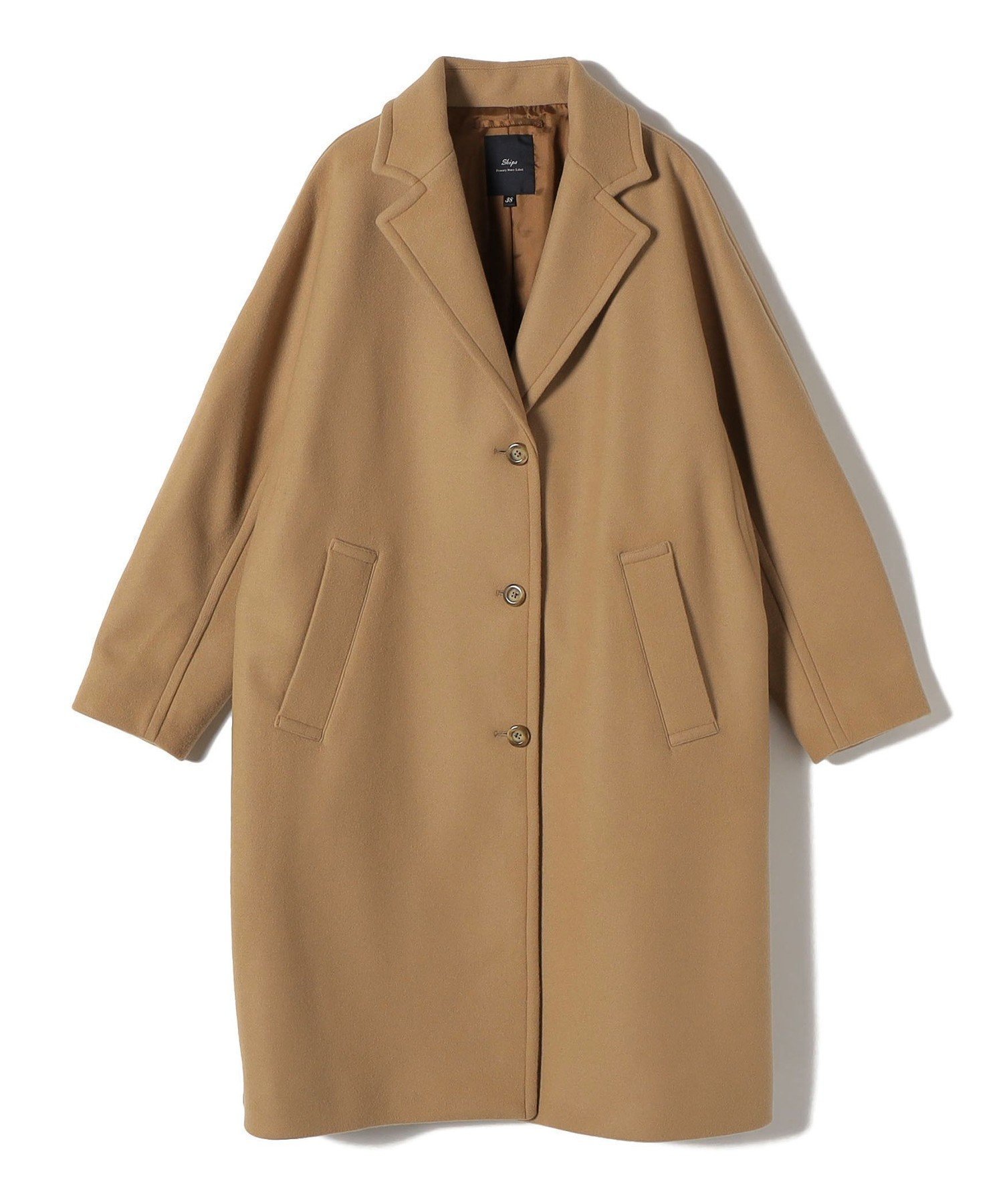 【シップス フォー ウィメン/SHIPS】のSHIPS Primary Navy Label ウール メルトン シングル チェスター コート インテリア・キッズ・メンズ・レディースファッション・服の通販 founy(ファニー) 　ファッション　Fashion　レディースファッション　Fashion for Women　アウター　Coat / Outerwear Collection　コート・ロングコート・ピーコート　Long Coats, Peacoats & More　アンティーク　Antique-Inspired　エレガント 上品　Elegant　ヴィンテージ　Vintage Style　クラシック　Classic, Timeless Style　シルク　Silk, 100% Silk　ストラップシューズ　Strap Shoes, Mary Janes　スニーカー　Sneakers, Trainers　ソックス　Socks, Hosiery　チェスター　Chester, Chester Coat　パターン　Pattern, Design Print　フロント　Front, Front Design　ベーシック　Basic, Essential　別注　Limited Edition, Custom Order　マフラー　Scarf, Muffler　メルトン　Melton, Heavy Wool　キャメル|ID: prp329100004792246 ipo3291000000034984785