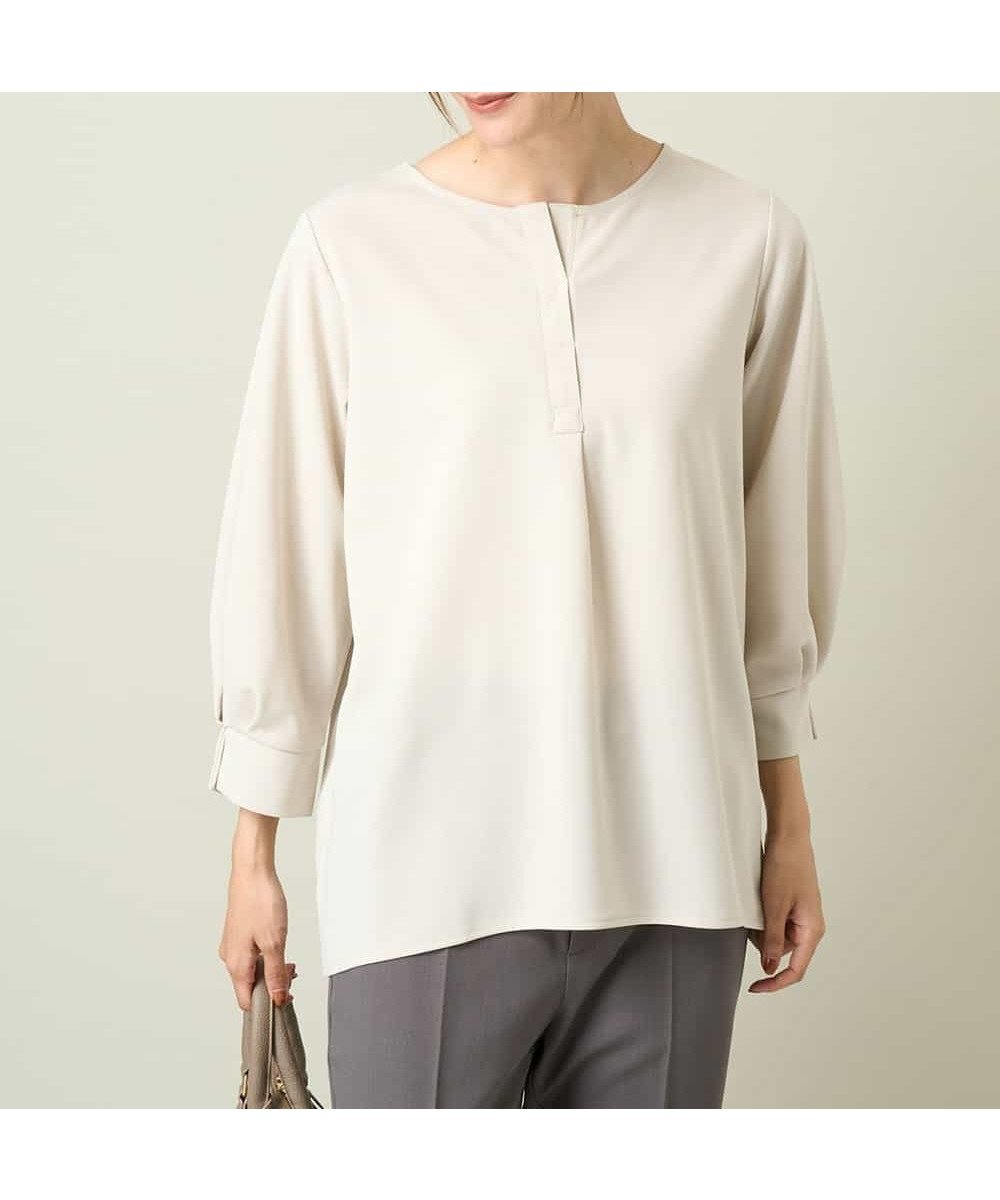 【アー ヴェー ヴェー/a.v.v】のキーネックタックスリーブトップス インテリア・キッズ・メンズ・レディースファッション・服の通販 founy(ファニー) 　ファッション　Fashion　レディースファッション　Fashion for Women　トップス・カットソー　Cut & Sew Tops　おすすめ　Recommended / Our Picks　カットソー　Cut and Sewn Top　ジョーゼット　Georgette, Semi-Sheer Fabric　再入荷　Restock / Back in Stock　ビジネス 仕事 通勤　Business / Work / Commuting　グレージュ|ID: prp329100004792260 ipo3291000000034771636