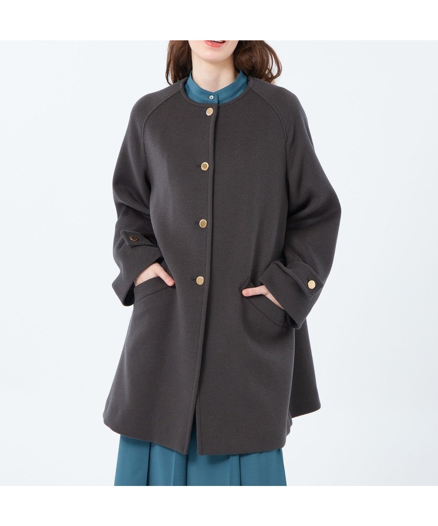 【マッキントッシュ フィロソフィー/MACKINTOSH PHILOSOPHY】の【WELBURY NO COLLAR(ウェルベリーノーカラー)】ウールメルトン製 人気、トレンドファッション・服の通販 founy(ファニー) 　ファッション　Fashion　レディースファッション　Fashion for Women　おすすめ　Recommended / Our Picks　コンパクト　Compact, Small Size　ショート　Short, Short Length　バランス　Balance, Style Balance　ファブリック　Fabric, Textile　フォルム　Silhouette, Form　フロント　Front, Front Design　メルトン　Melton, Heavy Wool　人気　Popular, Best Seller　冬　Winter / This Winter　 other-1|ID: prp329100004792278 ipo3291000000034771787