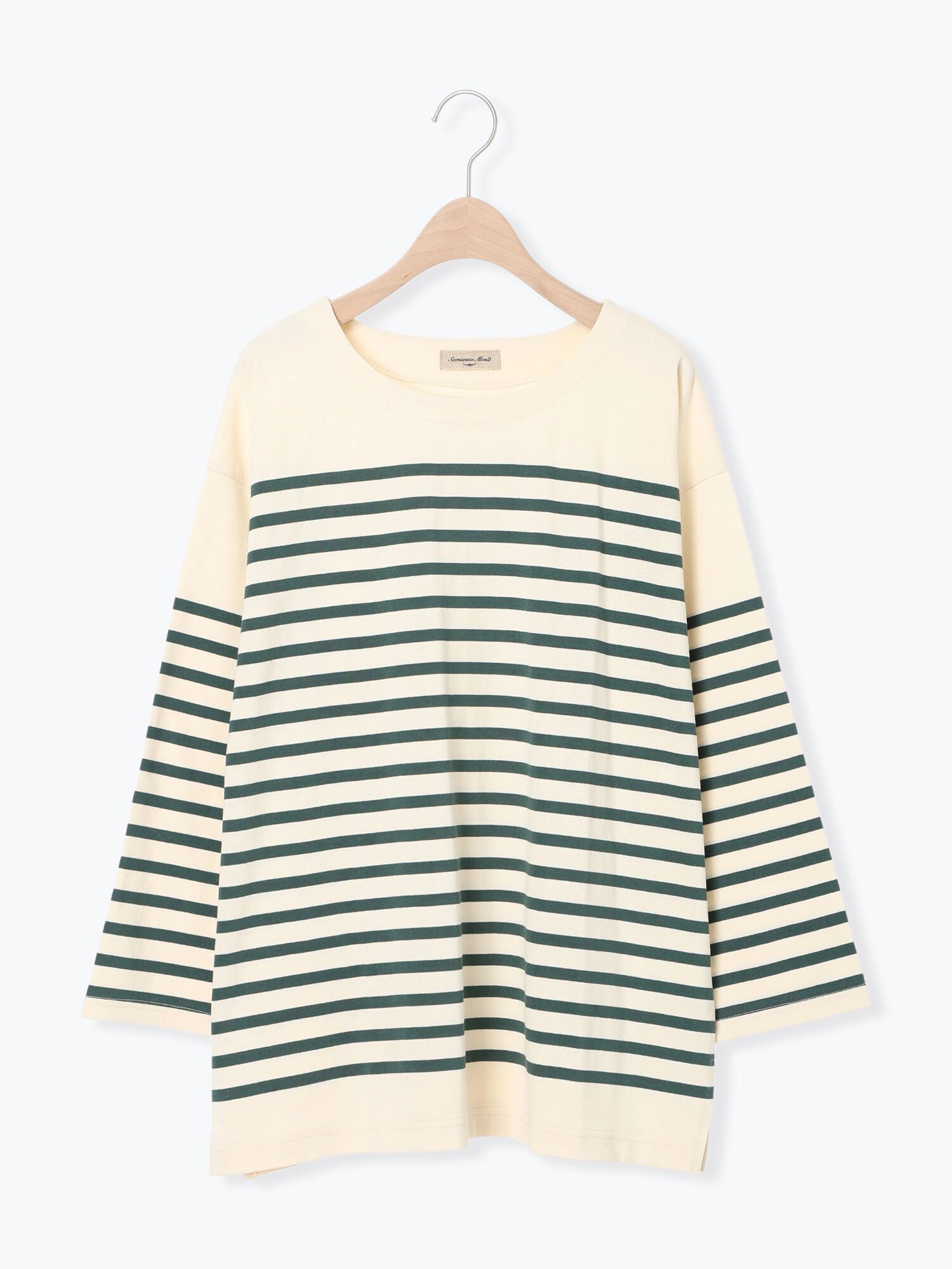 【サマンサモスモス/Samansa Mos2】のパネルボーダーロングスリーブカットソー インテリア・キッズ・メンズ・レディースファッション・服の通販 founy(ファニー) ファッション Fashion レディースファッション Fashion for Women トップス・カットソー Cut & Sew Tops カットソー・ベーシックTシャツ Cut-and-Sewn Tops / Stretch Tees & Basics おすすめ Recommended / Our Picks カットソー Cut and Sewn Top シンプル Simple, Minimal スリット Slit, Slit Detail ボーダー Border, Stripe 無地 Plain, Solid Color グリーン|ID: prp329100004792304 ipo3291000000034771968