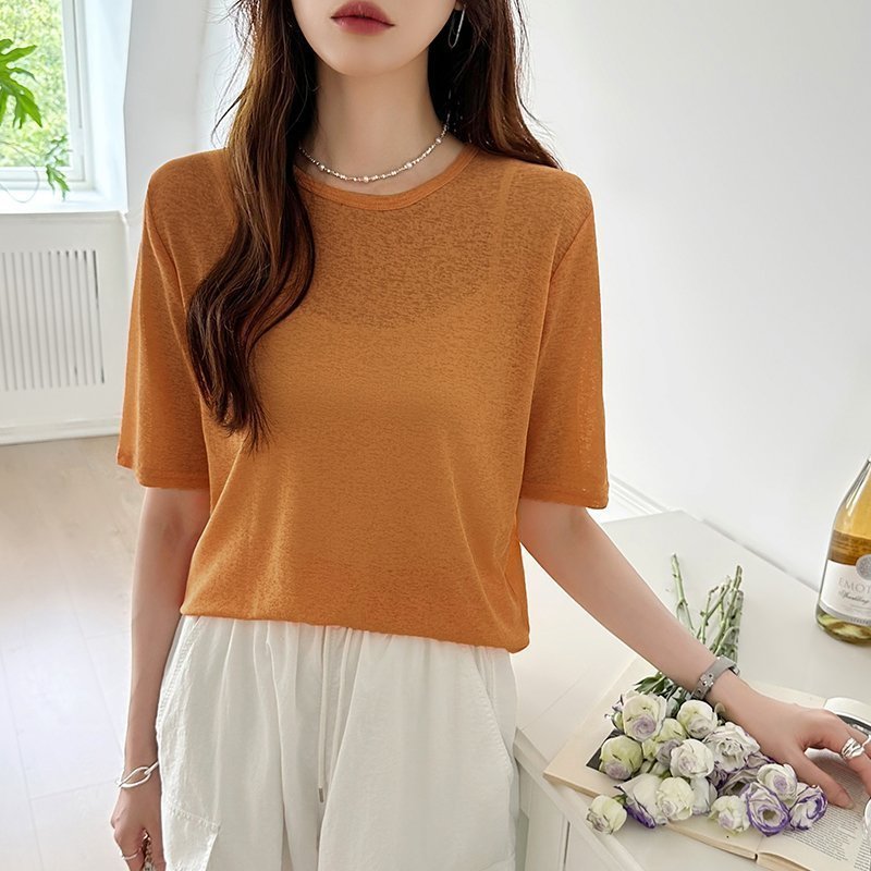 【ココモモ/COCOMOMO】の選べる2タイプ シアーカットソー シアートップス ロンt トップス 長袖 五分袖 インテリア・キッズ・メンズ・レディースファッション・服の通販 founy(ファニー) ファッション Fashion レディースファッション Fashion for Women トップス・カットソー Cut & Sew Tops ロングTシャツ・Tシャツ Longline T-Shirts & Tees カットソー・ベーシックTシャツ Cut-and-Sewn Tops / Stretch Tees & Basics シアー Sheer, See-Through スウェット / スエット Sweatshirt, Sweatwear セーター Sweater, Knitwear 夏 Summer 水着 Swimsuit, Swimwear 長袖 Long Sleeve, Full Sleeve 五分袖・キャラメル|ID: prp329100004792314 ipo3291000000034889025