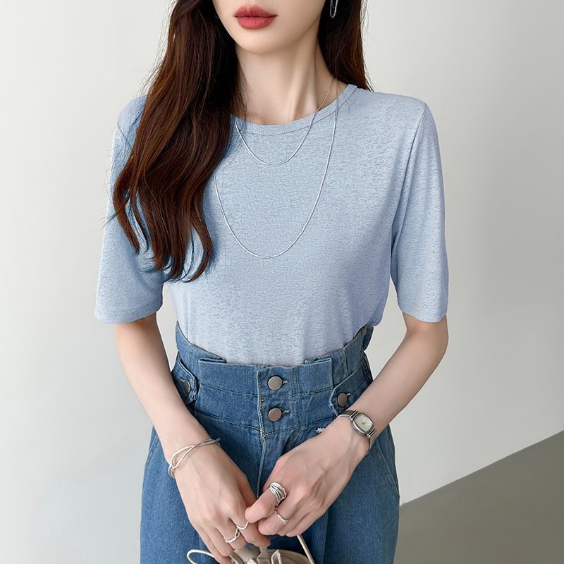 【ココモモ/COCOMOMO】の選べる2タイプ シアーカットソー シアートップス ロンt トップス 長袖 五分袖 インテリア・キッズ・メンズ・レディースファッション・服の通販 founy(ファニー) ファッション Fashion レディースファッション Fashion for Women トップス・カットソー Cut & Sew Tops ロングTシャツ・Tシャツ Longline T-Shirts & Tees カットソー・ベーシックTシャツ Cut-and-Sewn Tops / Stretch Tees & Basics シアー Sheer, See-Through スウェット / スエット Sweatshirt, Sweatwear セーター Sweater, Knitwear 夏 Summer 水着 Swimsuit, Swimwear 長袖 Long Sleeve, Full Sleeve 五分袖・ライトブルー|ID: prp329100004792314 ipo3291000000034889028