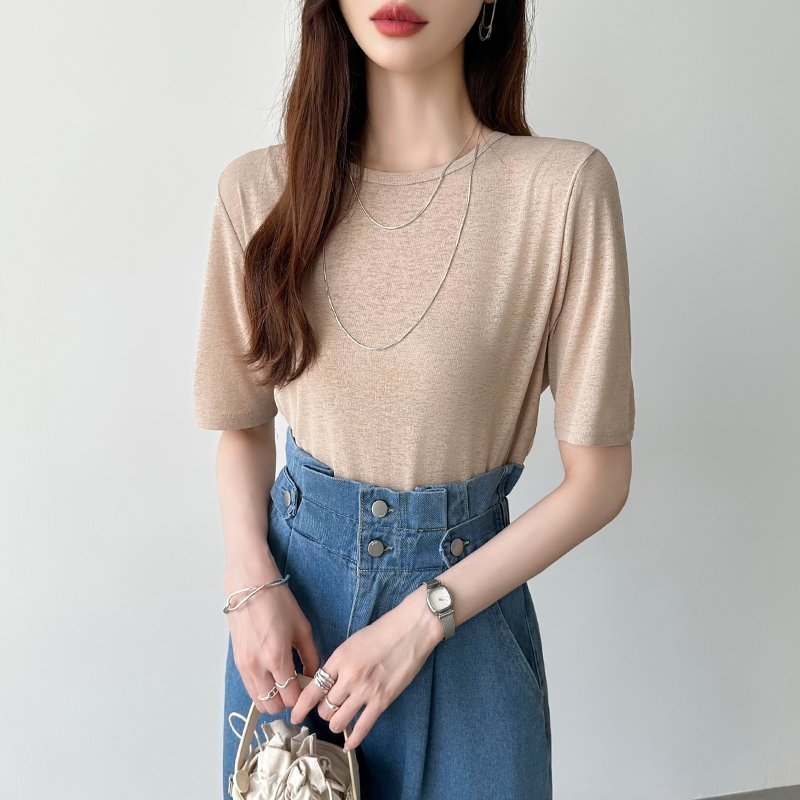 【ココモモ/COCOMOMO】の選べる2タイプ シアーカットソー シアートップス ロンt トップス 長袖 五分袖 インテリア・キッズ・メンズ・レディースファッション・服の通販 founy(ファニー) ファッション Fashion レディースファッション Fashion for Women トップス・カットソー Cut & Sew Tops ロングTシャツ・Tシャツ Longline T-Shirts & Tees カットソー・ベーシックTシャツ Cut-and-Sewn Tops / Stretch Tees & Basics シアー Sheer, See-Through スウェット / スエット Sweatshirt, Sweatwear セーター Sweater, Knitwear 夏 Summer 水着 Swimsuit, Swimwear 長袖 Long Sleeve, Full Sleeve 五分袖・ミルクティー|ID: prp329100004792314 ipo3291000000034889031