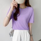 【ココモモ/COCOMOMO】の選べる2タイプ シアーカットソー シアートップス ロンt トップス 長袖 五分袖 人気、トレンドファッション・服の通販 founy(ファニー) ファッション Fashion レディースファッション Fashion for Women トップス・カットソー Cut & Sew Tops ロングTシャツ・Tシャツ Longline T-Shirts & Tees カットソー・ベーシックTシャツ Cut-and-Sewn Tops / Stretch Tees & Basics シアー Sheer, See-Through スウェット / スエット Sweatshirt, Sweatwear セーター Sweater, Knitwear 夏 Summer 水着 Swimsuit, Swimwear 長袖 Long Sleeve, Full Sleeve thumbnail 五分袖・パープル|ID: prp329100004792314 ipo3291000000034889035