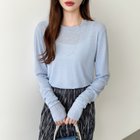 【ココモモ/COCOMOMO】の選べる2タイプ シアーカットソー シアートップス ロンt トップス 長袖 五分袖 人気、トレンドファッション・服の通販 founy(ファニー) ファッション Fashion レディースファッション Fashion for Women トップス・カットソー Cut & Sew Tops ロングTシャツ・Tシャツ Longline T-Shirts & Tees カットソー・ベーシックTシャツ Cut-and-Sewn Tops / Stretch Tees & Basics シアー Sheer, See-Through スウェット / スエット Sweatshirt, Sweatwear セーター Sweater, Knitwear 夏 Summer 水着 Swimsuit, Swimwear 長袖 Long Sleeve, Full Sleeve thumbnail 長袖・ライトブルー|ID: prp329100004792314 ipo3291000000034889043