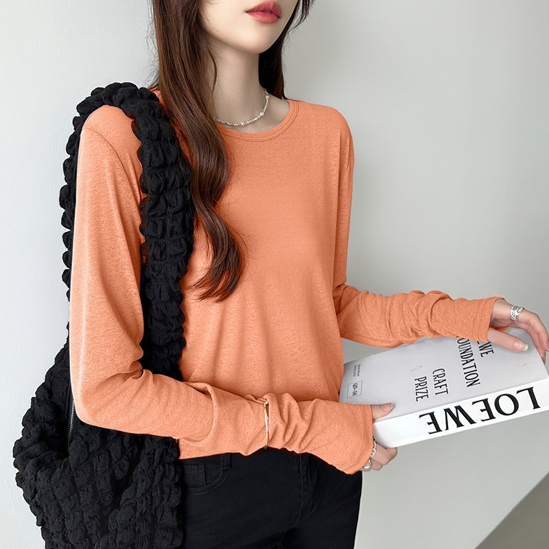 【ココモモ/COCOMOMO】の選べる2タイプ シアーカットソー シアートップス ロンt トップス 長袖 五分袖 インテリア・キッズ・メンズ・レディースファッション・服の通販 founy(ファニー) ファッション Fashion レディースファッション Fashion for Women トップス・カットソー Cut & Sew Tops ロングTシャツ・Tシャツ Longline T-Shirts & Tees カットソー・ベーシックTシャツ Cut-and-Sewn Tops / Stretch Tees & Basics シアー Sheer, See-Through スウェット / スエット Sweatshirt, Sweatwear セーター Sweater, Knitwear 夏 Summer 水着 Swimsuit, Swimwear 長袖 Long Sleeve, Full Sleeve 長袖・オレンジ|ID: prp329100004792314 ipo3291000000034889045