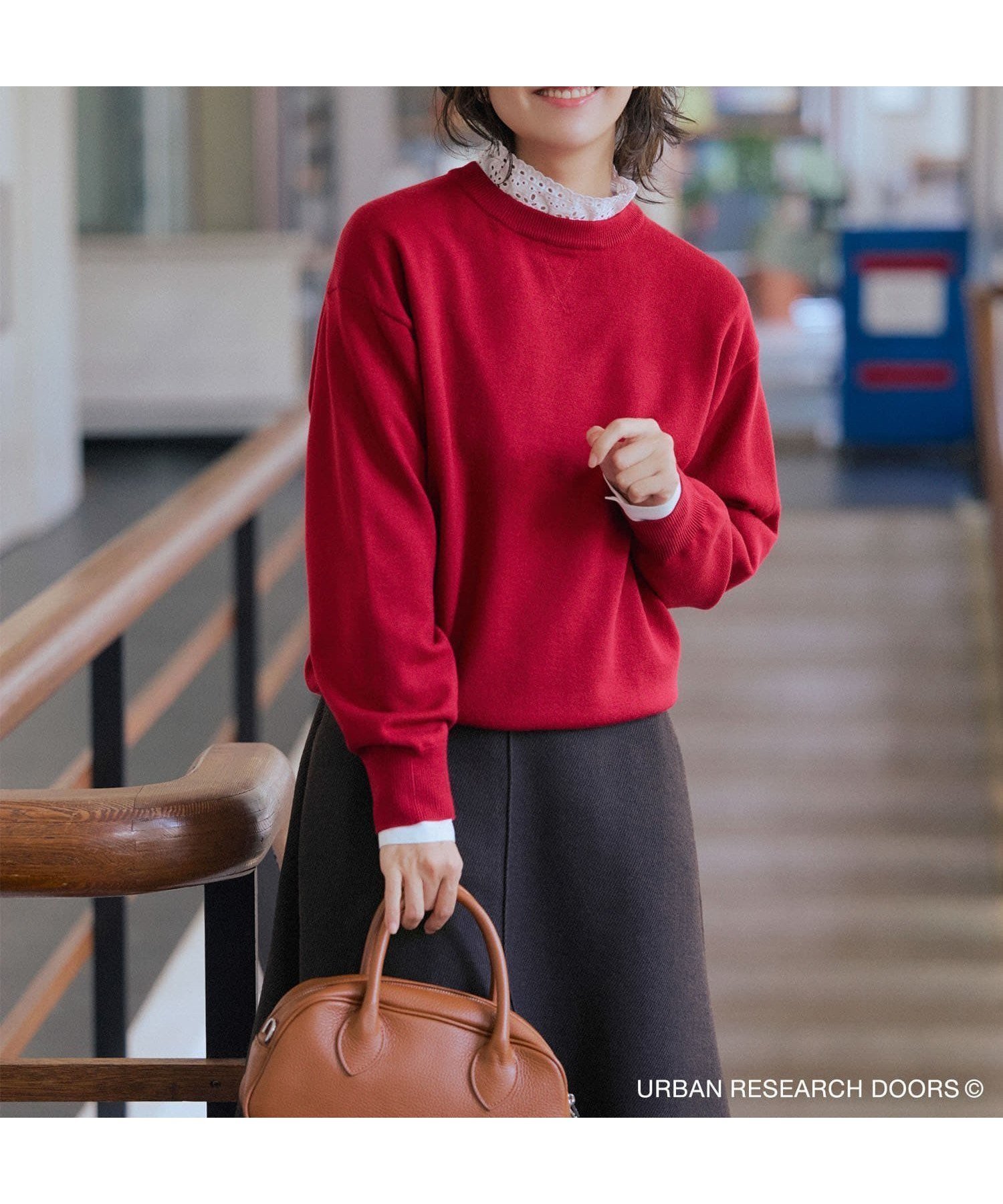 【アーバンリサーチ ドアーズ/URBAN RESEARCH DOORS】の『仁村紗和さん着用』『UR TECH 200日ニット』スウェットライクプルオーバー インテリア・キッズ・メンズ・レディースファッション・服の通販 founy(ファニー) ファッション Fashion レディースファッション Fashion for Women トップス・カットソー Cut & Sew Tops ニット Knit Tops & Sweaters レディースパーカー・カジュアルフーディー Casual Hoodies & Sweatshirts カジュアルプルオーバー・ニットトップス Pullovers & Knit Tops / Casual Pullovers スウェット・クルーネックトップス Sweatshirts & Crewnecks / Relaxed Fit Sweat Tops シンプル Simple, Minimal スウェット / スエット Sweatshirt, Sweatwear リラックス Relax, Relaxed Fit 冬 Winter / This Winter A/W・秋冬 Autumn/Winter おすすめ Recommended / Our Picks 2025年 2025 2025-2026秋冬・A/W Autumn/Winter 2025–26 AW25–26 D.RED|ID: prp329100004792325 ipo3291000000034772147