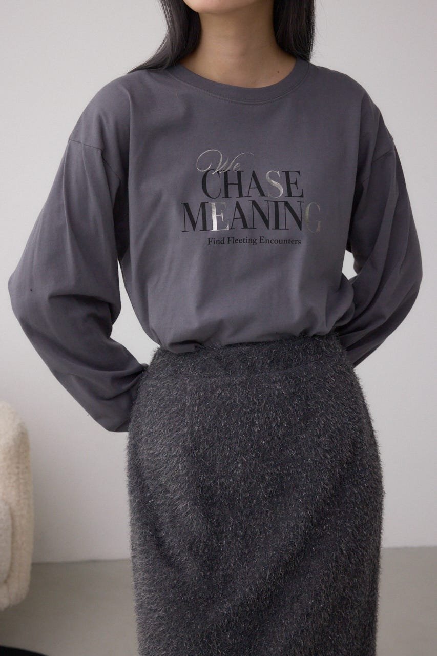 【アズール バイ マウジー/AZUL by moussy】のメタリックパーツプリントロングTシャツ インテリア・キッズ・メンズ・レディースファッション・服の通販 founy(ファニー) 　ファッション　Fashion　レディースファッション　Fashion for Women　トップス・カットソー　Cut & Sew Tops　シャツ・ブラウス・オフィスカジュアル　Elegant Blouses & Button-Ups　ロングTシャツ・Tシャツ　Longline T-Shirts & Tees　インナー　Innerwear　カーディガン　Cardigan, Knitwear　ジャケット　Jacket, Outerwear　プリント　Print, Printed Pattern　C.GRY|ID: prp329100004792329 ipo3291000000034772167