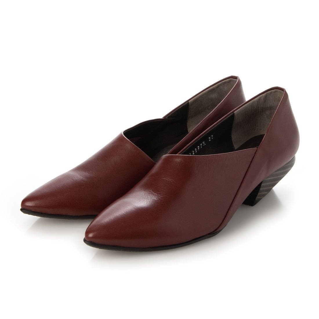 【ラボキゴシ ワークス/RABOKIGOSHI works】の3.5cm本革アシンメトリースリッポンパンプス インテリア・キッズ・メンズ・レディースファッション・服の通販 founy(ファニー) 　ファッション　Fashion　レディースファッション　Fashion for Women　アシンメトリー　Asymmetrical Style　シューズ　Shoes, Footwear　スリッポン　Slip-On, Loafer　ボルドー|ID: prp329100004792357 ipo3291000000034879480