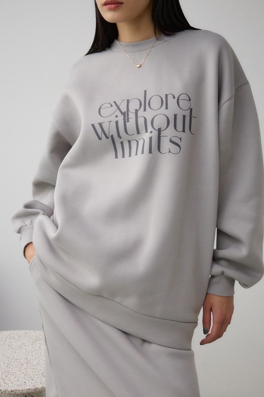 【アズール バイ マウジー/AZUL by moussy】のロゴスウェットトップス インテリア・キッズ・メンズ・レディースファッション・服の通販 founy(ファニー) ファッション Fashion レディースファッション Fashion for Women トップス・カットソー Cut & Sew Tops レディースパーカー・カジュアルフーディー Casual Hoodies & Sweatshirts スウェット・クルーネックトップス Sweatshirts & Crewnecks / Relaxed Fit Sweat Tops おすすめ Recommended / Our Picks シンプル Simple, Minimal セットアップ Set-Up, Coordinated Outfit プリント Print, Printed Pattern ボトム Bottoms, Lower Wear ルーズ Loose, Oversized GRY|ID: prp329100004792363 ipo3291000000034772365