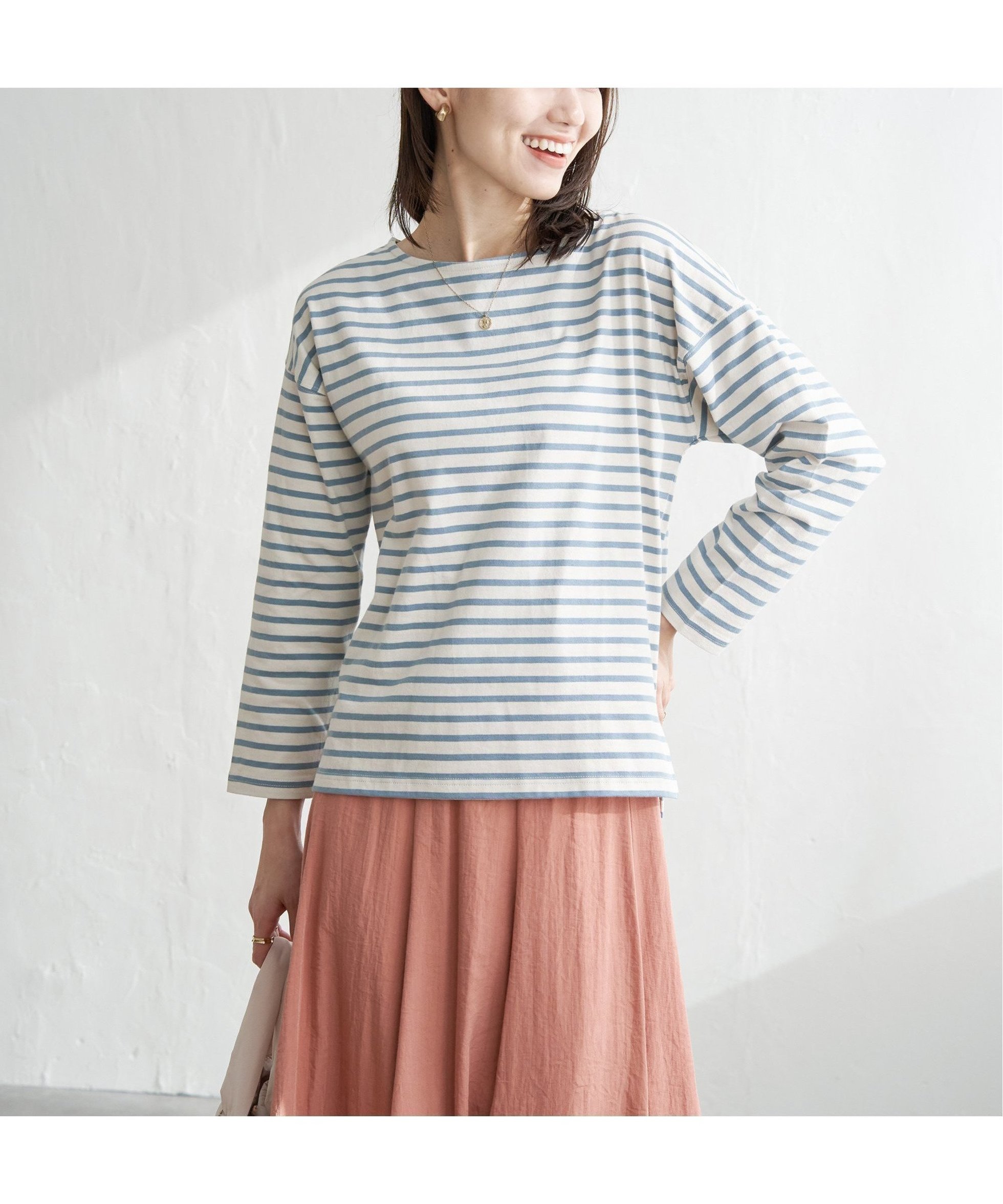 【イッカ/ikka】のコットンUSAロンT 人気、トレンドファッション・服の通販 founy(ファニー) 　ファッション　Fashion　レディースファッション　Fashion for Women　トップス・カットソー　Cut & Sew Tops　ロングTシャツ・Tシャツ　Longline T-Shirts & Tees　おすすめ　Recommended / Our Picks　カットソー　Cut and Sewn Top　キャップ　Cap, Baseball Cap　コンパクト　Compact, Small Size　シンプル　Simple, Minimal　スニーカー　Sneakers, Trainers　フェミニン　Feminine, Girly　フレア　Flare, Flared　ベーシック　Basic, Essential　ボーダー　Border, Stripe　リラックス　Relax, Relaxed Fit　エレガント 上品　Elegant　無地　Plain, Solid Color　長袖　Long Sleeve, Full Sleeve　 other-1|ID: prp329100004792392 ipo3291000000035141233