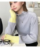 【モーメントプラス/moment+ / MEN】のマットサテンプリーツ 袖配色ハイネックメロープルオーバー グレー|ID: prp329100004792402 ipo3291000000034772611