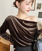 【モーメントプラス/moment+ / MEN】のワンショルドレープシャイニーベロアプルオーバー ドレープネッ ドレープカットソー ブラウン|ID: prp329100004792418 ipo3291000000034772689