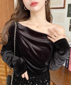 【モーメントプラス/moment+ / MEN】のワンショルドレープシャイニーベロアプルオーバー ドレープネッ ドレープカットソー ブラック|ID: prp329100004792418 ipo3291000000034772691