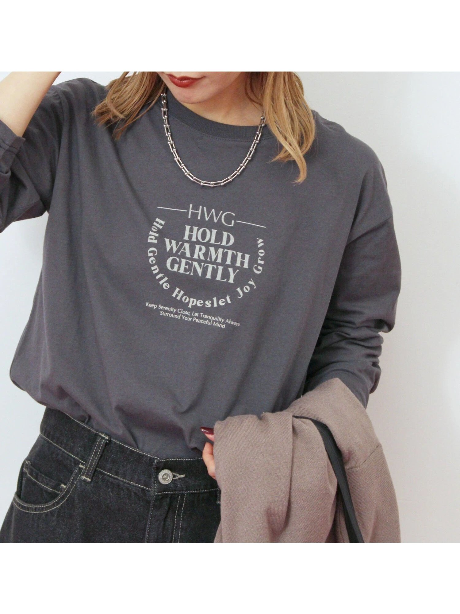 【サマンサモスモス/Samansa Mos2】のアソートプリントロンT インテリア・キッズ・メンズ・レディースファッション・服の通販 founy(ファニー) ファッション Fashion レディースファッション Fashion for Women トップス・カットソー Cut & Sew Tops ロングTシャツ・Tシャツ Longline T-Shirts & Tees フロント Front, Front Design ベーシック Basic, Essential ロング Long, Long-Length チャコールグレー|ID: prp329100004792423 ipo3291000000034772725