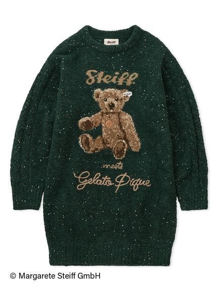 【ジェラート ピケ/gelato pique】の【Steiff】パウダーネップジャガードワンピース インテリア・キッズ・メンズ・レディースファッション・服の通販 founy(ファニー) 　ファッション　Fashion　レディースファッション　Fashion for Women　ワンピース　Dresses　スマート　Smart, Elegant　ソックス　Socks, Hosiery　ネップ　Nepp, Slub Yarn　パウダー　Powder, Soft Tone　フロント　Front, Front Design　メンズ　Men's, Menswear　レギンス　Leggings, Stretch Pants　ロング　Long, Long-Length　クリスマス X'mas　Christmas / X'mas　GRN[024]|ID: prp329100004792457 ipo3291000000034772984