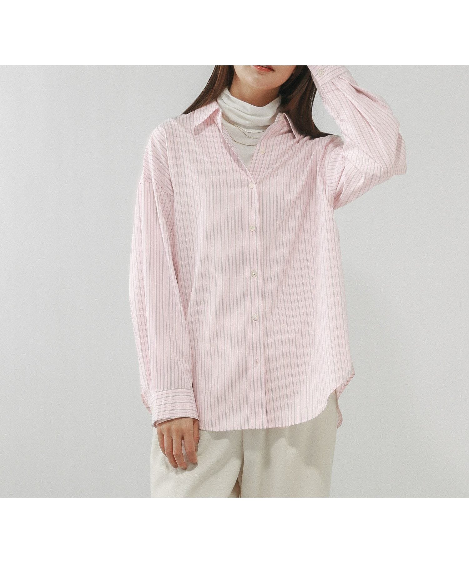 【グローバルワーク/GLOBAL WORK】の吉高由里子さん着用/365日マイスタイルシャツ/571317 インテリア・キッズ・メンズ・レディースファッション・服の通販 founy(ファニー) 　ファッション　Fashion　レディースファッション　Fashion for Women　トップス・カットソー　Cut & Sew Tops　シャツ・ブラウス・オフィスカジュアル　Elegant Blouses & Button-Ups　おすすめ　Recommended / Our Picks　ベーシック　Basic, Essential　ボトム　Bottoms, Lower Wear　ワイド　Wide, Wide Fit　ピンクストライプ20|ID: prp329100004792467 ipo3291000000034773053