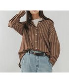 【グローバルワーク/GLOBAL WORK】の吉高由里子さん着用/365日マイスタイルシャツ/571317 ブラウンストライプ55|ID: prp329100004792467 ipo3291000000034882773