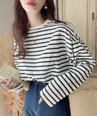 【モーメントプラス/moment+ / MEN】の綿100%無地 ボーダー.オーバーサイズロングスリーブTシャツ ブラック系その他|ID: prp329100004792469 ipo3291000000034773091