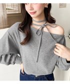 【モーメントプラス/moment+ / MEN】のストラップチョーカーネックリボンアシメワンショルダーニットソープルオーバー グレー|ID: prp329100004792477 ipo3291000000034773140