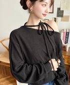 【モーメントプラス/moment+ / MEN】のストラップチョーカーネックリボンアシメワンショルダーニットソープルオーバー ブラック|ID: prp329100004792477 ipo3291000000034773142