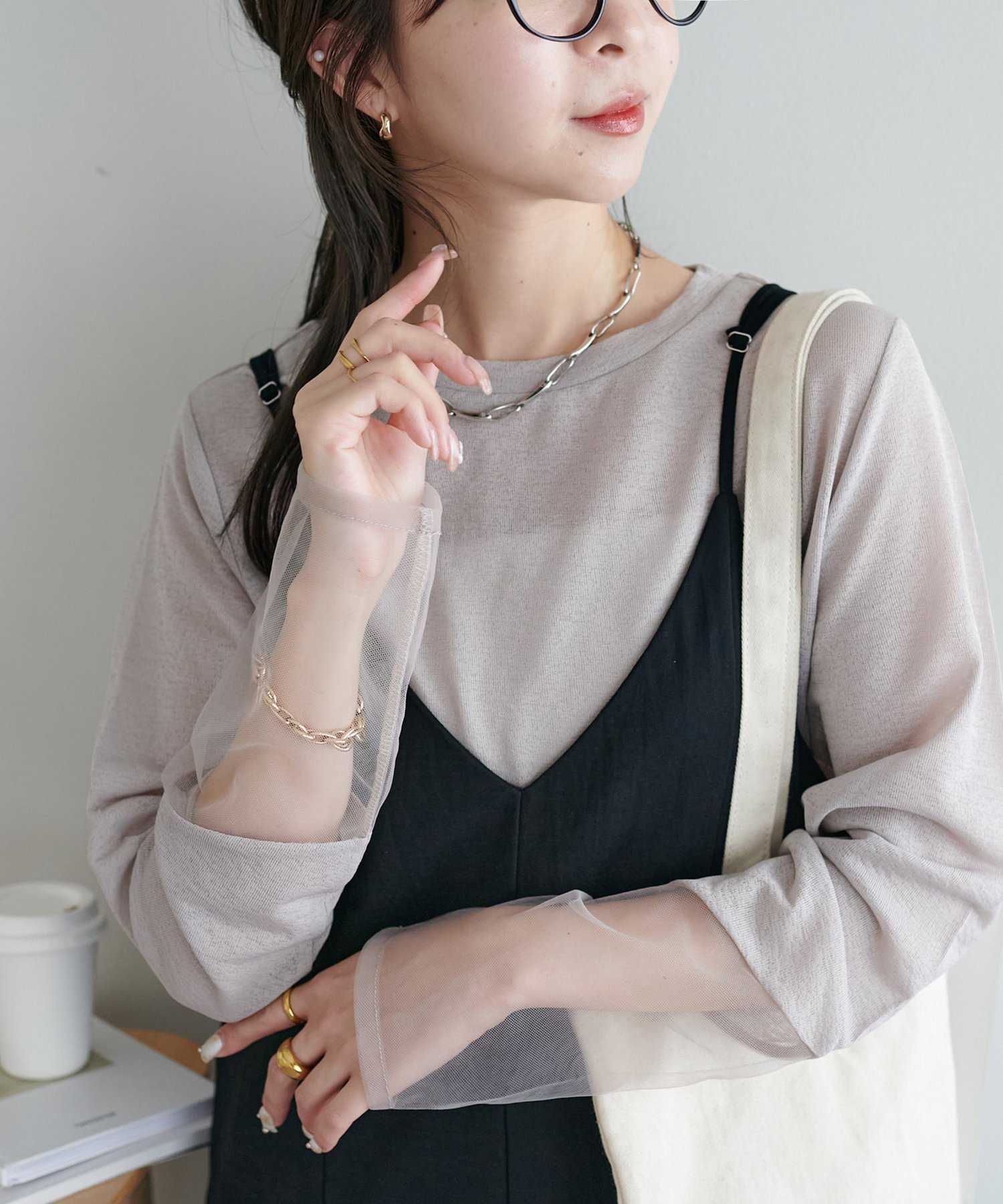 【ディスコート/Discoat】の【新色追加!/全16色展開】シアー袖切替プルオーバー≪WEB限定カラーあり≫ インテリア・キッズ・メンズ・レディースファッション・服の通販 founy(ファニー) ファッション Fashion レディースファッション Fashion for Women トップス・カットソー Cut & Sew Tops カジュアルプルオーバー・ニットトップス Pullovers & Knit Tops / Casual Pullovers インナー Innerwear シアー Sheer, See-Through シンプル Simple, Minimal ジャケット Jacket, Outerwear スリット Slit, Slit Detail 切替 Switching, Contrast Panel グレージュ|ID: prp329100004792480 ipo3291000000034773168