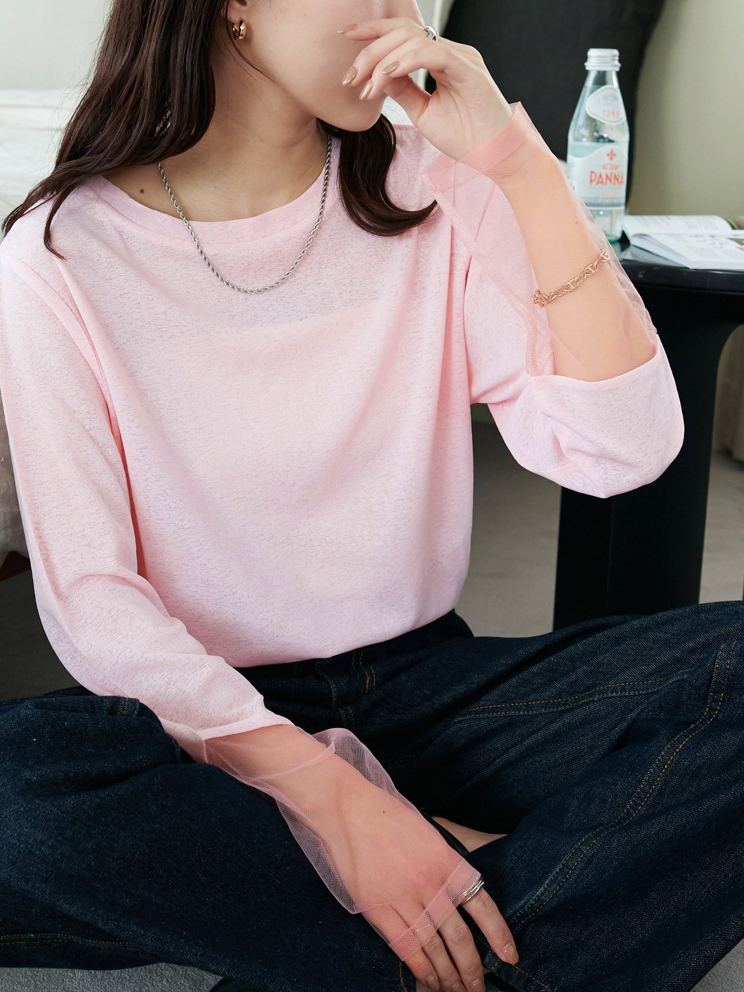 【ディスコート/Discoat】の【新色追加!/全16色展開】シアー袖切替プルオーバー≪WEB限定カラーあり≫ インテリア・キッズ・メンズ・レディースファッション・服の通販 founy(ファニー) ファッション Fashion レディースファッション Fashion for Women トップス・カットソー Cut & Sew Tops カジュアルプルオーバー・ニットトップス Pullovers & Knit Tops / Casual Pullovers インナー Innerwear シアー Sheer, See-Through シンプル Simple, Minimal ジャケット Jacket, Outerwear スリット Slit, Slit Detail 切替 Switching, Contrast Panel ピンク|ID: prp329100004792480 ipo3291000000034773175