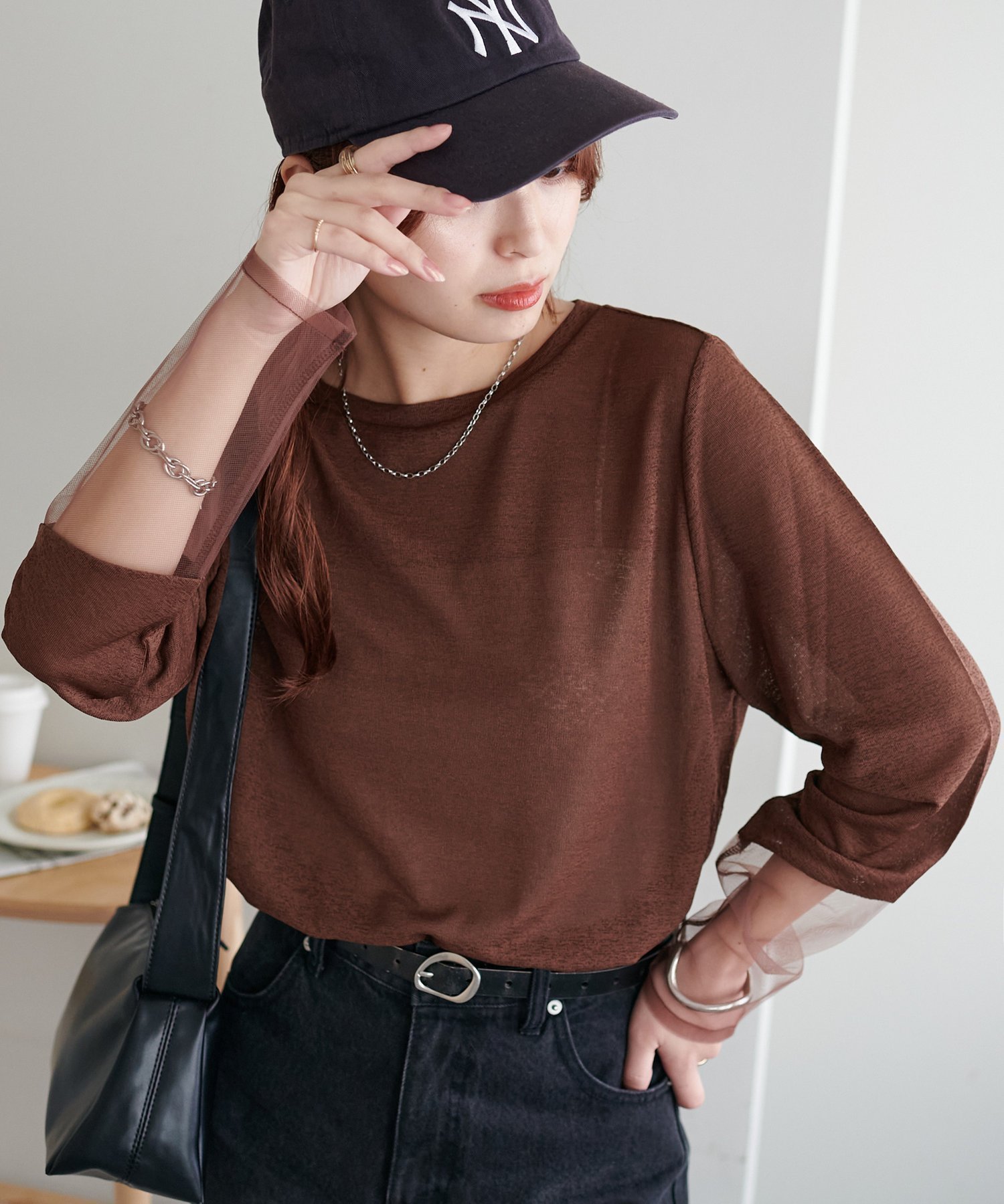 【ディスコート/Discoat】の【新色追加!/全16色展開】シアー袖切替プルオーバー≪WEB限定カラーあり≫ インテリア・キッズ・メンズ・レディースファッション・服の通販 founy(ファニー) ファッション Fashion レディースファッション Fashion for Women トップス・カットソー Cut & Sew Tops カジュアルプルオーバー・ニットトップス Pullovers & Knit Tops / Casual Pullovers インナー Innerwear シアー Sheer, See-Through シンプル Simple, Minimal ジャケット Jacket, Outerwear スリット Slit, Slit Detail 切替 Switching, Contrast Panel ブラウン|ID: prp329100004792480 ipo3291000000034773181