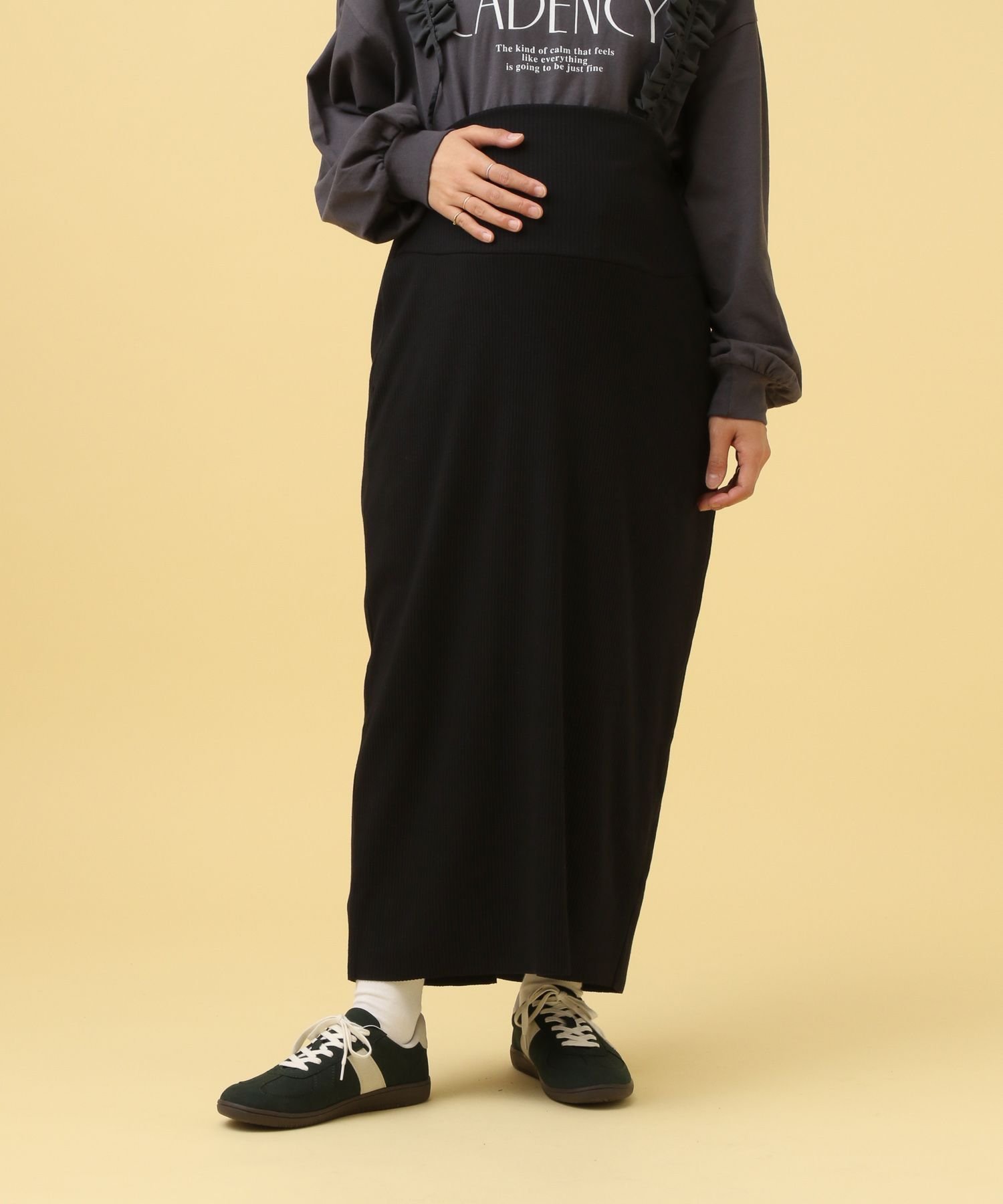 【レプシィム ローリーズファーム/LEPSIM LOWRYS FARM】の【産前・産後対応】マタニティ/リブナロースカート インテリア・キッズ・メンズ・レディースファッション・服の通販 founy(ファニー) 　ファッション　Fashion　キッズファッション　Fashion for Kids　スウェット / スエット　Sweatshirt, Sweatwear　ブラック09|ID: prp329100004792483 ipo3291000000035032258