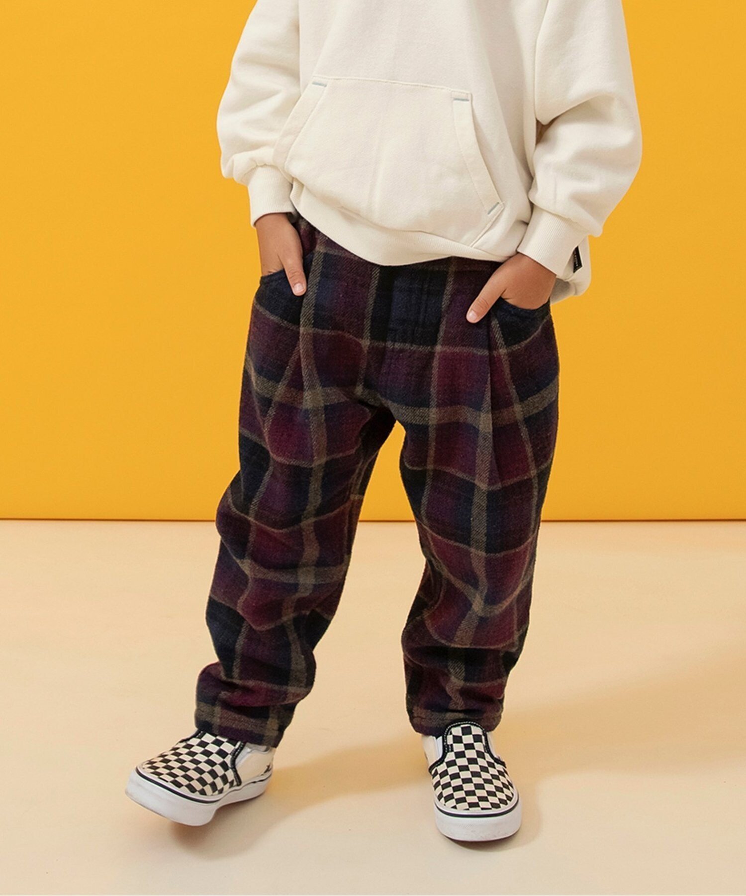 【エフオー オンラインストア/F.O.Online Store / KIDS】のあったか裏起毛ワイドタックパンツ 10分丈 インテリア・キッズ・メンズ・レディースファッション・服の通販 founy(ファニー) 　ファッション　Fashion　キッズファッション　Fashion for Kids　ボトムス　Bottoms　ボトム　Bottoms, Lower Wear　ワイド　Wide, Wide Fit　冬　Winter / This Winter　ワインレッド|ID: prp329100004792514 ipo3291000000034773470