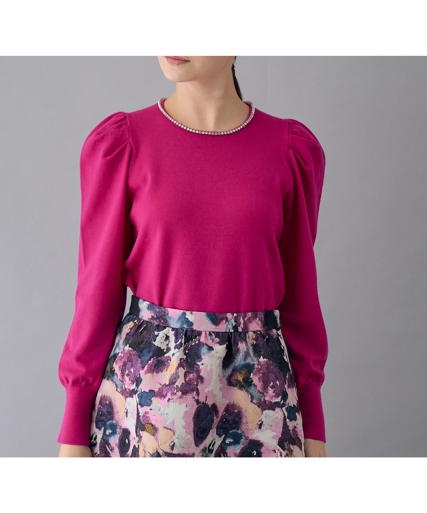 【アナイ/ANAYI】のビジューネックボリュームスリーブ プルオーバー インテリア・キッズ・メンズ・レディースファッション・服の通販 founy(ファニー) ファッション Fashion レディースファッション Fashion for Women トップス・カットソー Cut & Sew Tops カジュアルプルオーバー・ニットトップス Pullovers & Knit Tops / Casual Pullovers ボリューム袖・フリルスリーブブラウス Voluminous & Ruffle Sleeves / Puffy Sleeve Tops 春 Spring クリスタル Crystal, Swarovski コレクション Collection, Seasonal Line ストレッチ Stretch, Stretchy Fabric スマート Smart, Elegant テクスチャー Texture, Textured Fabric バレエ Ballet, Ballet Style ブローチ Brooch, Pin Brooch ラベンダー Lavender ロング Long, Long-Length 冬 Winter / This Winter 再入荷 Restock / Back in Stock ホリデーシーズン Holiday Season pink|ID: prp329100004792522 ipo3291000000034773586