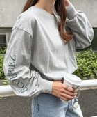 【アンドミー/andme】のコットン ロゴプリント ボリューム袖 Tシャツ グレー|ID: prp329100004792527 ipo3291000000034773633