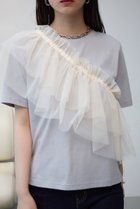 【アズール バイ マウジー/AZUL by moussy】のフリルビスチェセットTシャツ IVOY3|ID: prp329100004792536 ipo3291000000034773750