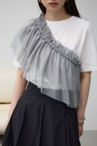 【アズール バイ マウジー/AZUL by moussy】のフリルビスチェセットTシャツ GRY|ID: prp329100004792536 ipo3291000000034773752