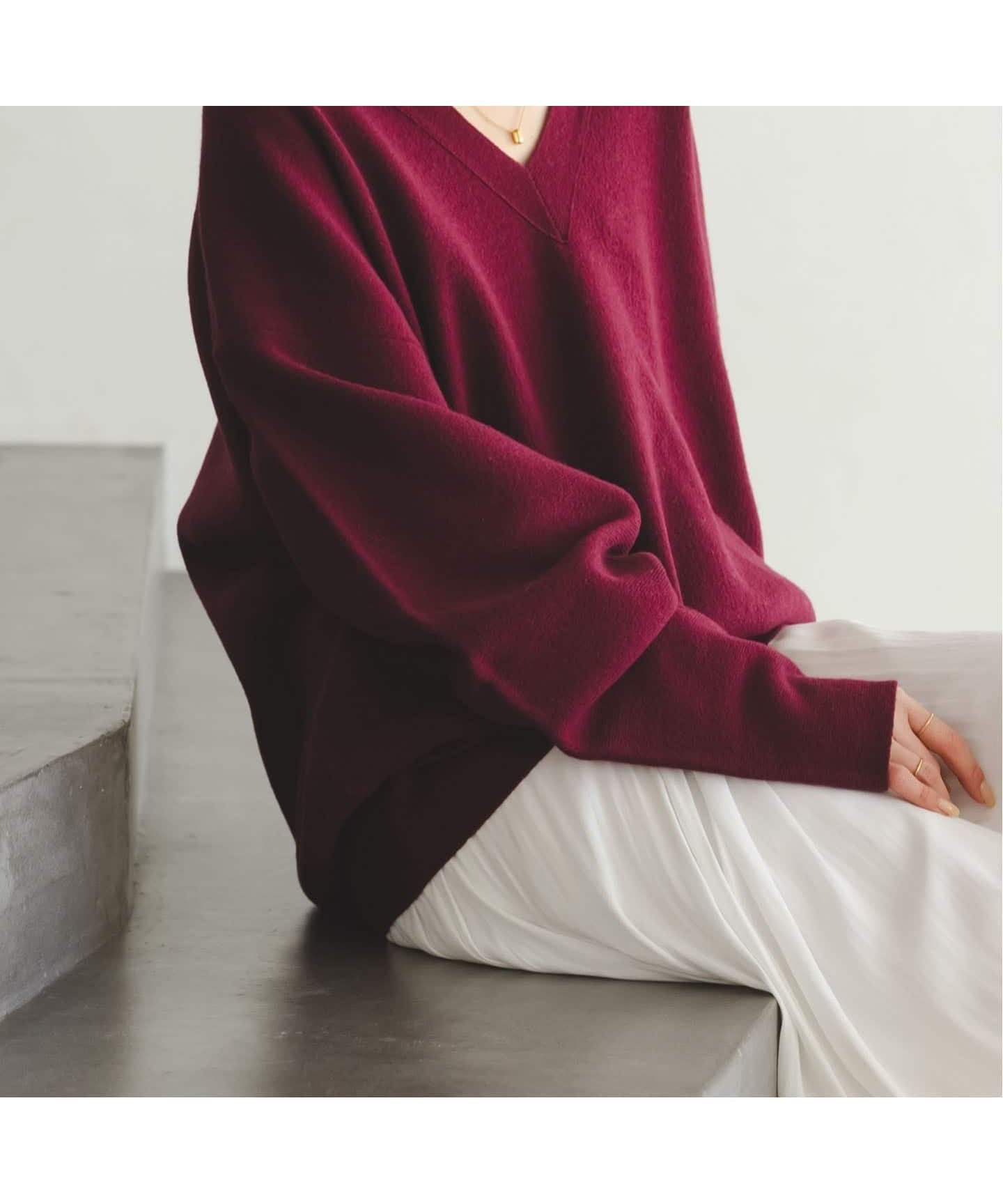 【ノーブル / スピック&スパン/NOBLE / Spick & Span】の《追加》カシミヤMIXスムースVプルオーバー2 インテリア・キッズ・メンズ・レディースファッション・服の通販 founy(ファニー) 　ファッション　Fashion　レディースファッション　Fashion for Women　トップス・カットソー　Cut & Sew Tops　カジュアルプルオーバー・ニットトップス　Pullovers & Knit Tops / Casual Pullovers　シンプル　Simple, Minimal　デコルテ　Décolleté, Neckline　バランス　Balance, Style Balance　エレガント 上品　Elegant　ボルドー|ID: prp329100004792550 ipo3291000000035039010