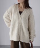 【リベリー/Riberry】のシャギーVネックニットカーディガン ライトベージュ|ID: prp329100004792563 ipo3291000000034773941